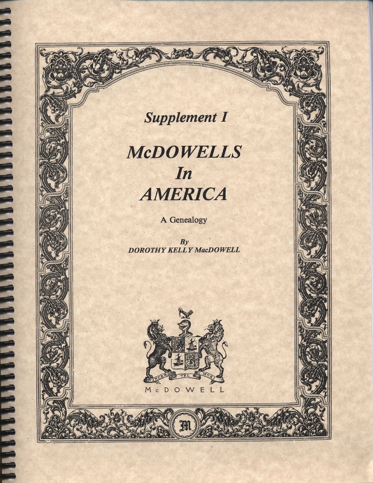 Supplement 1: McDowells in America A Genealogy