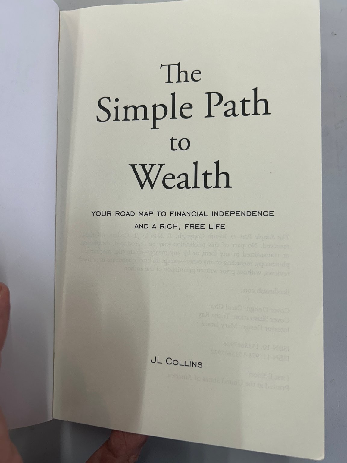 The Simple Path to Wealth JL Collins 2016 First Edition Finance Guide