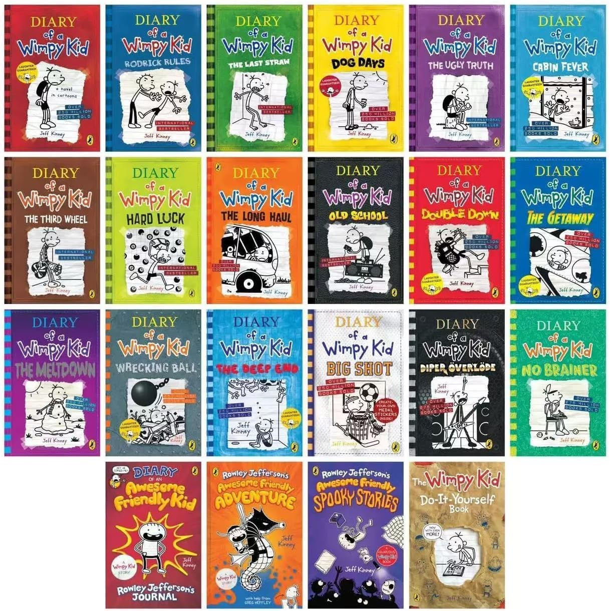 A Libray of Diary of a Wimppy Kid 1-24 Books Complete Collection Box Set Paperba
