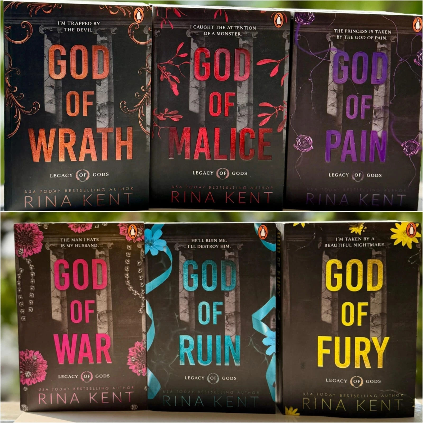 Rina Kent 6 Book Set | Legacy of Gods Series Paperback | English