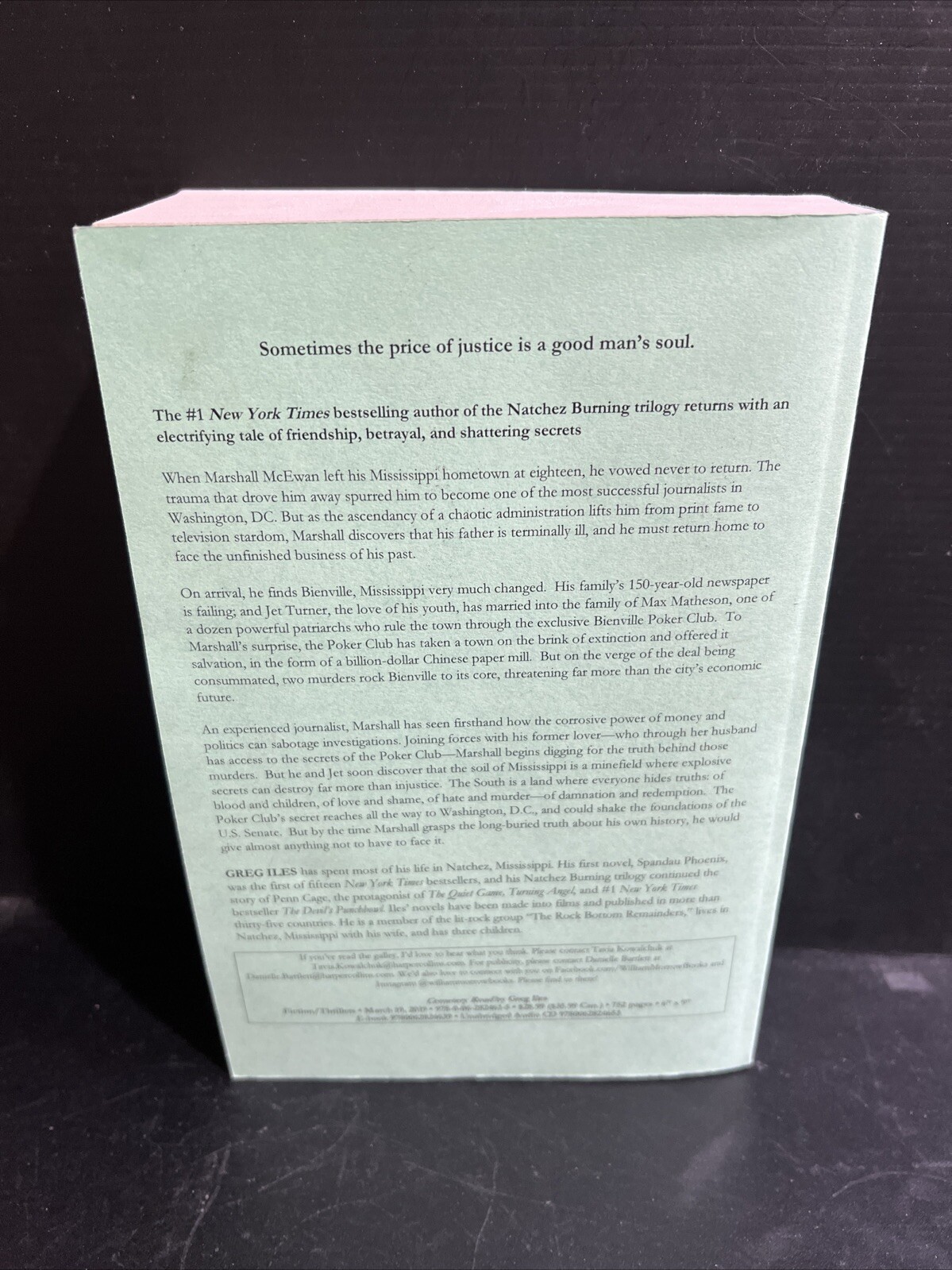 Uncorrected Proof Galley 1st Cemetery Road: A Novel by Greg Iles Trade PB 2019