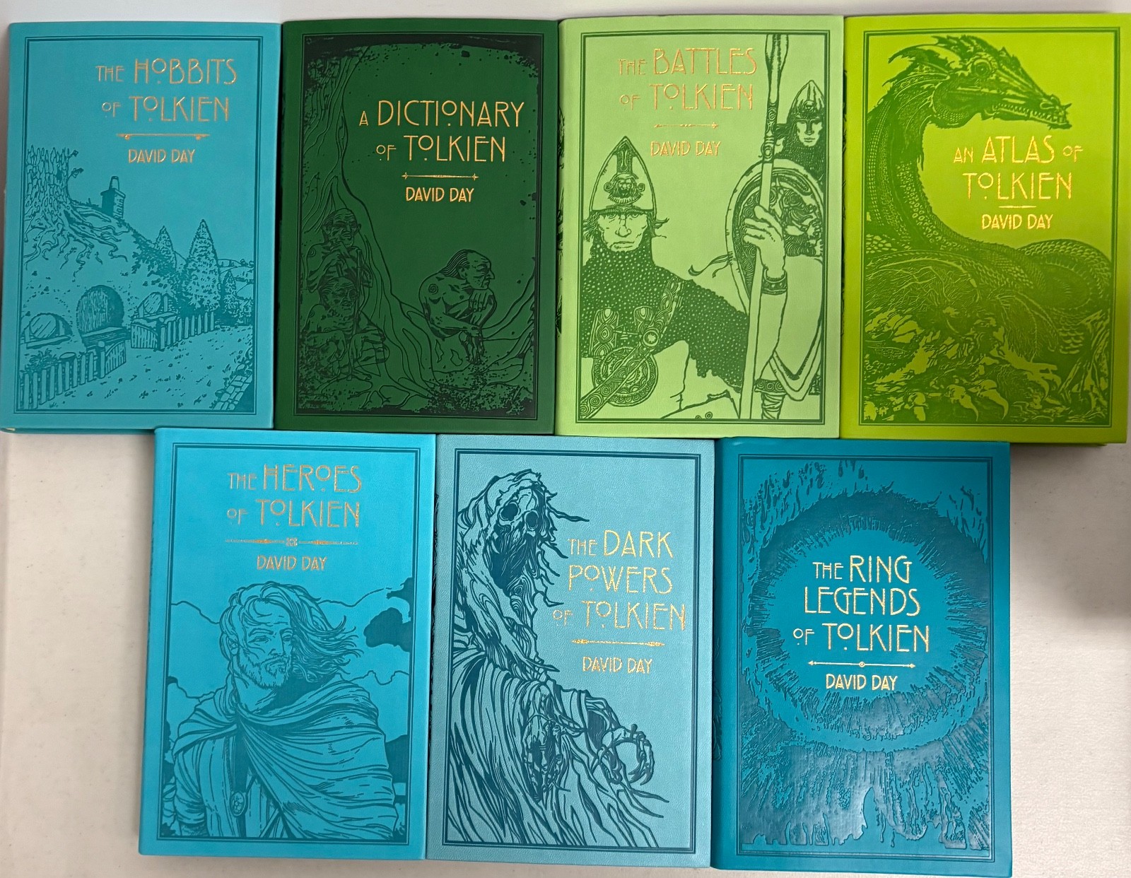 World of Tolkien Seven-Book Set by David Day Faux Leather Bound Books