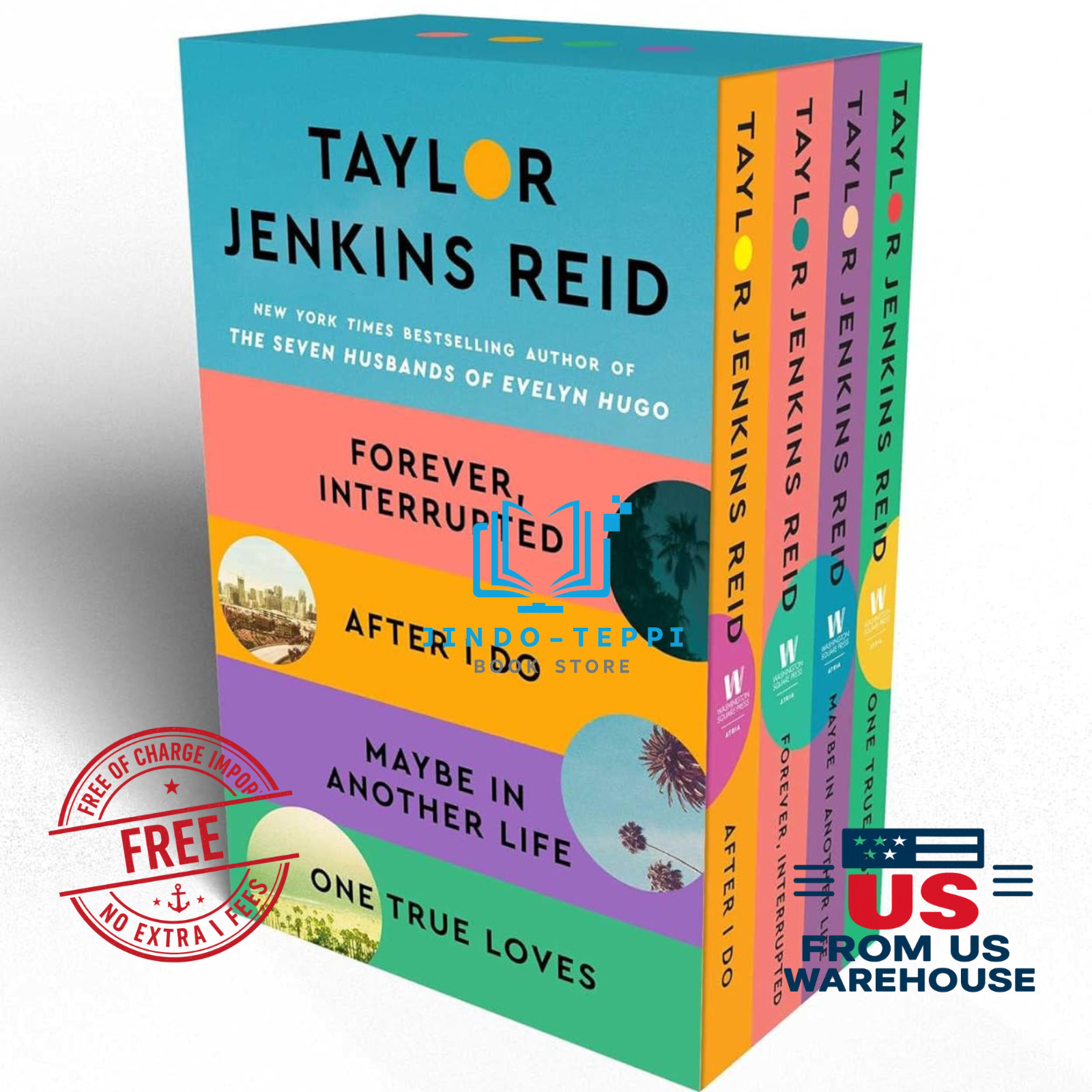 Taylor Jenkins Reid 4 Book Box Set Paperback Romance Collection 2023 NEW
