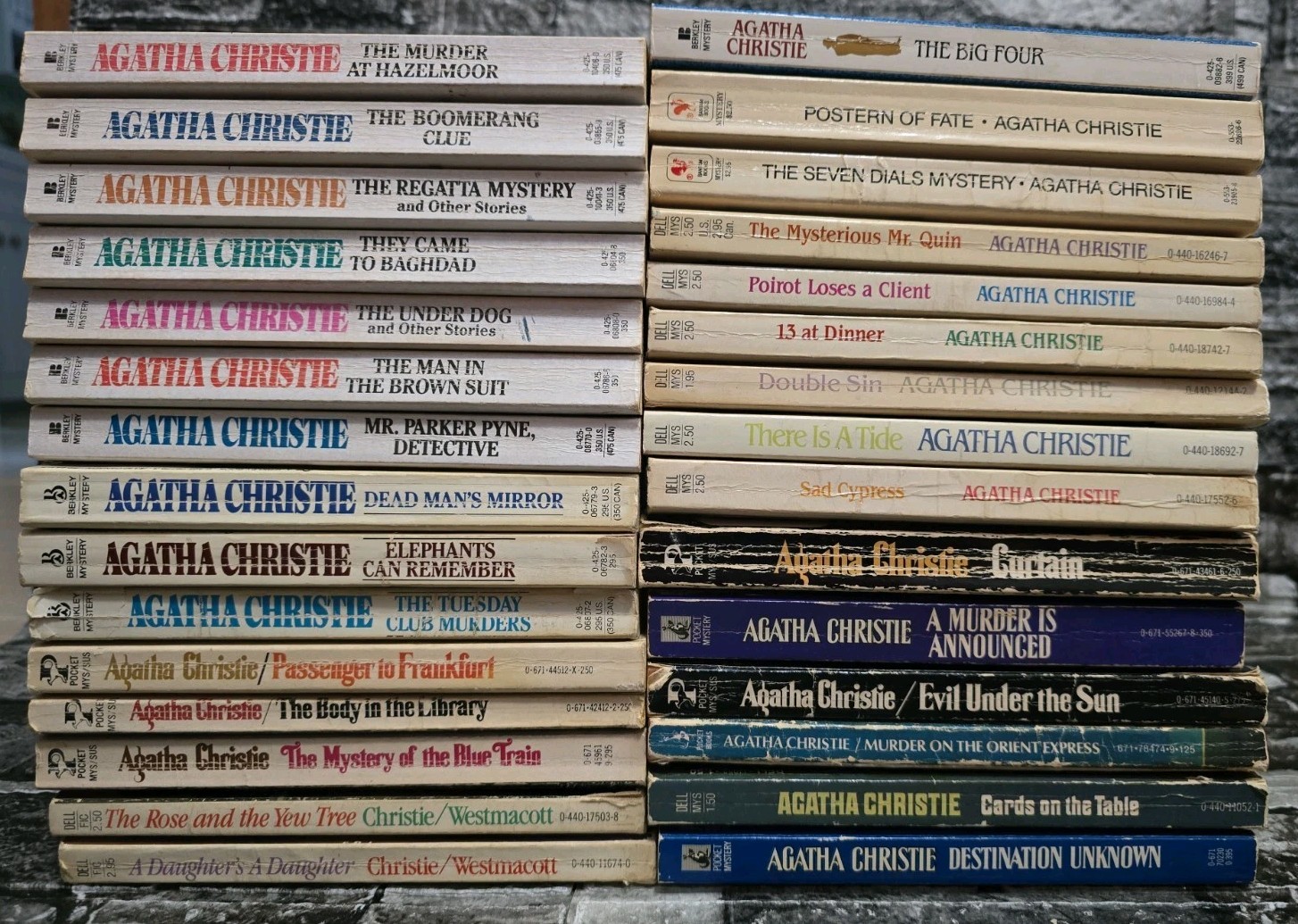30 Vtg Agatha Christie Mystery Paperback Book Lot Hercule Poirot Berkley Bantam